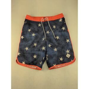 Mens American Eagle Outfitters Flex Shorts Size S Blue & White Stars Chino
